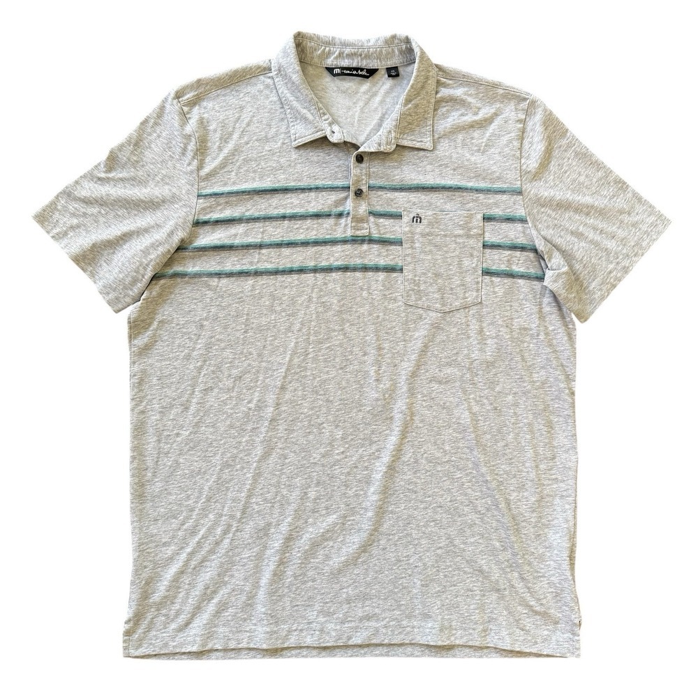 Travis Mathew 2XL‎ Gray Cotton/Poly Blend Short Sleeve Men's Polo Shirt
